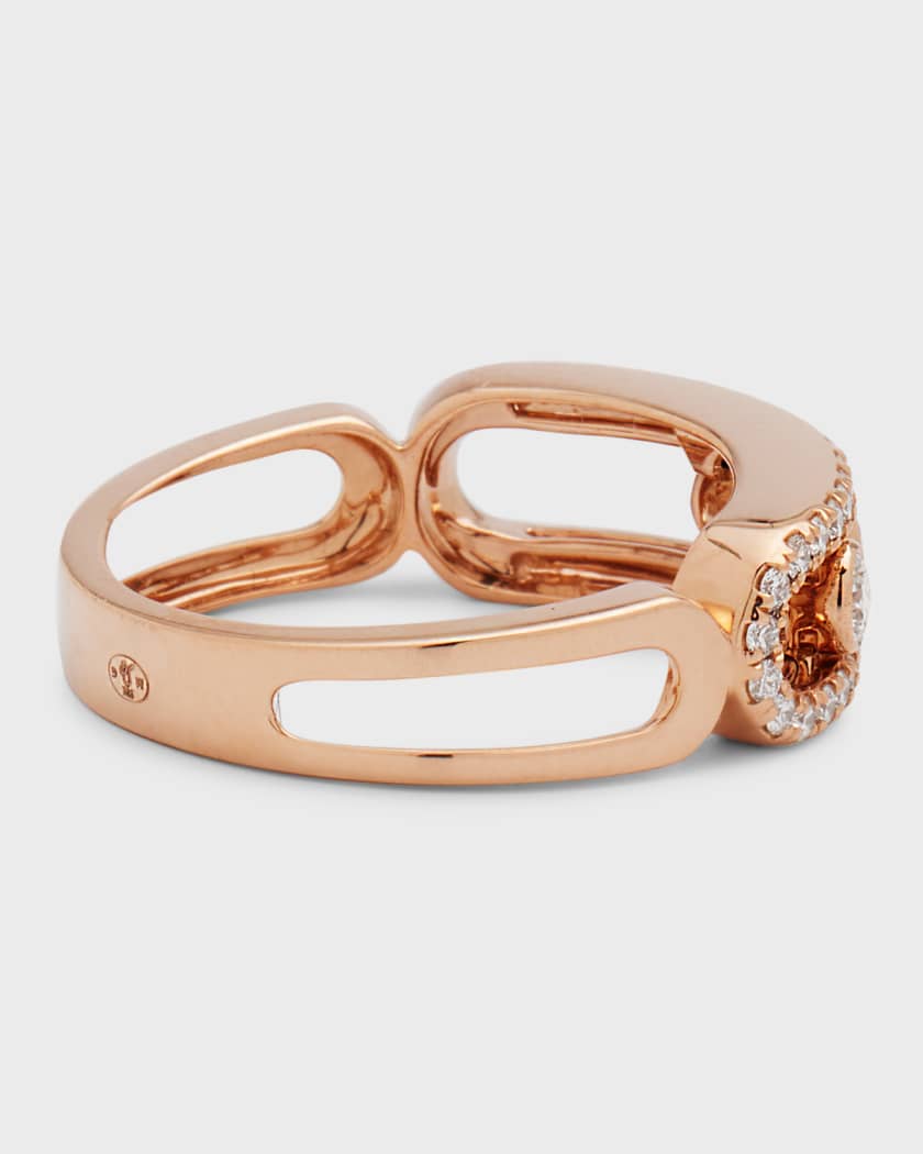 MOVE 18K PINK GOLD DIAMOND PAVE RING