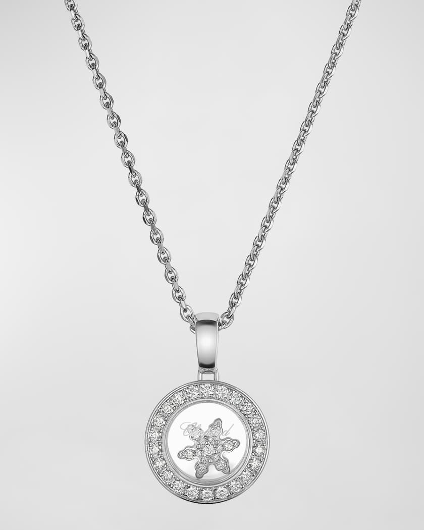 Chopard Happy Diamonds 18K White Gold Snowflake Pendant Necklace