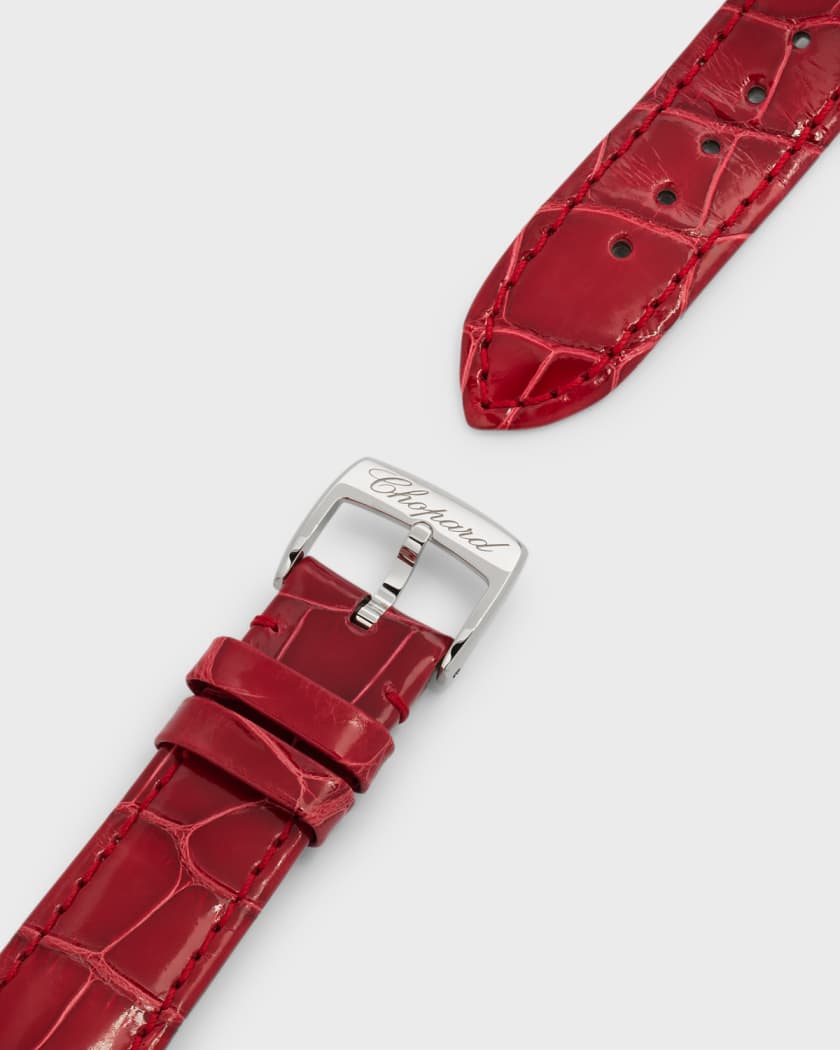 Happy Hearts 36mm Stainless Steel Diamond Red Strap Watch