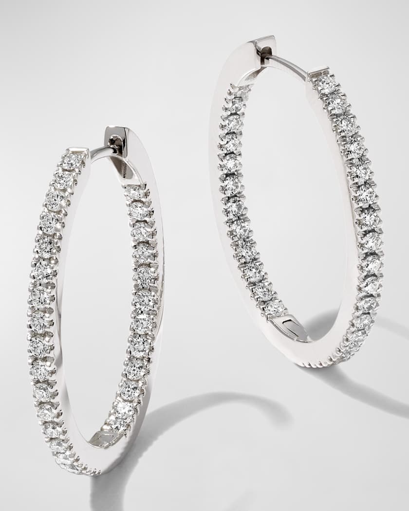 White gold cheap oval hoops
