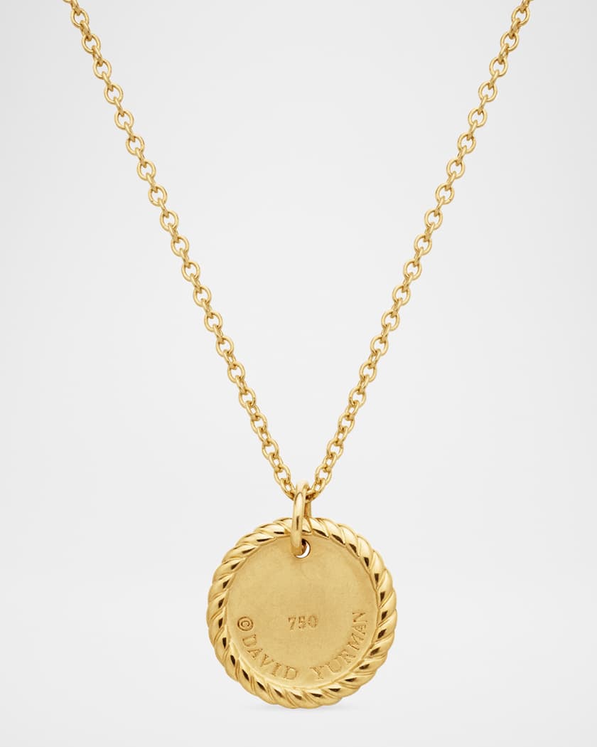 Evil Eye Pendant Necklace with Diamonds in 18K Gold, 11mm, 16-18"L