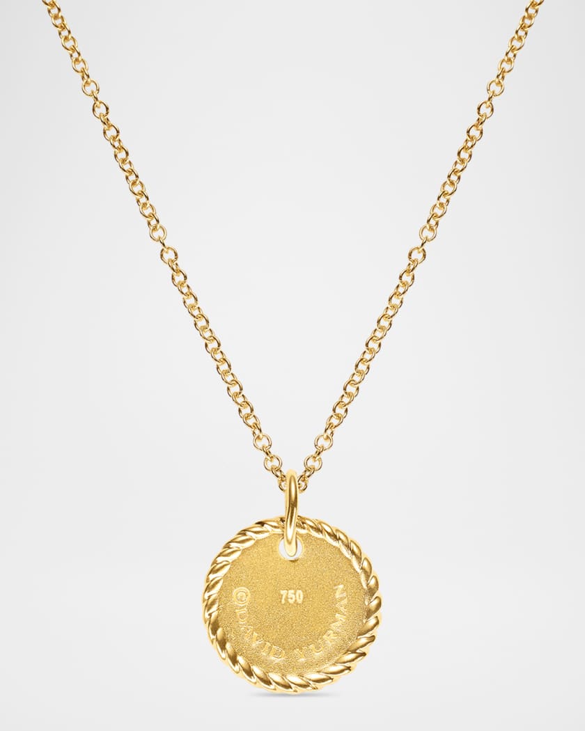 Cable Collectibles Initial U Pendant Necklace with Diamonds in 18K Gold, 10mm, 16-18"L