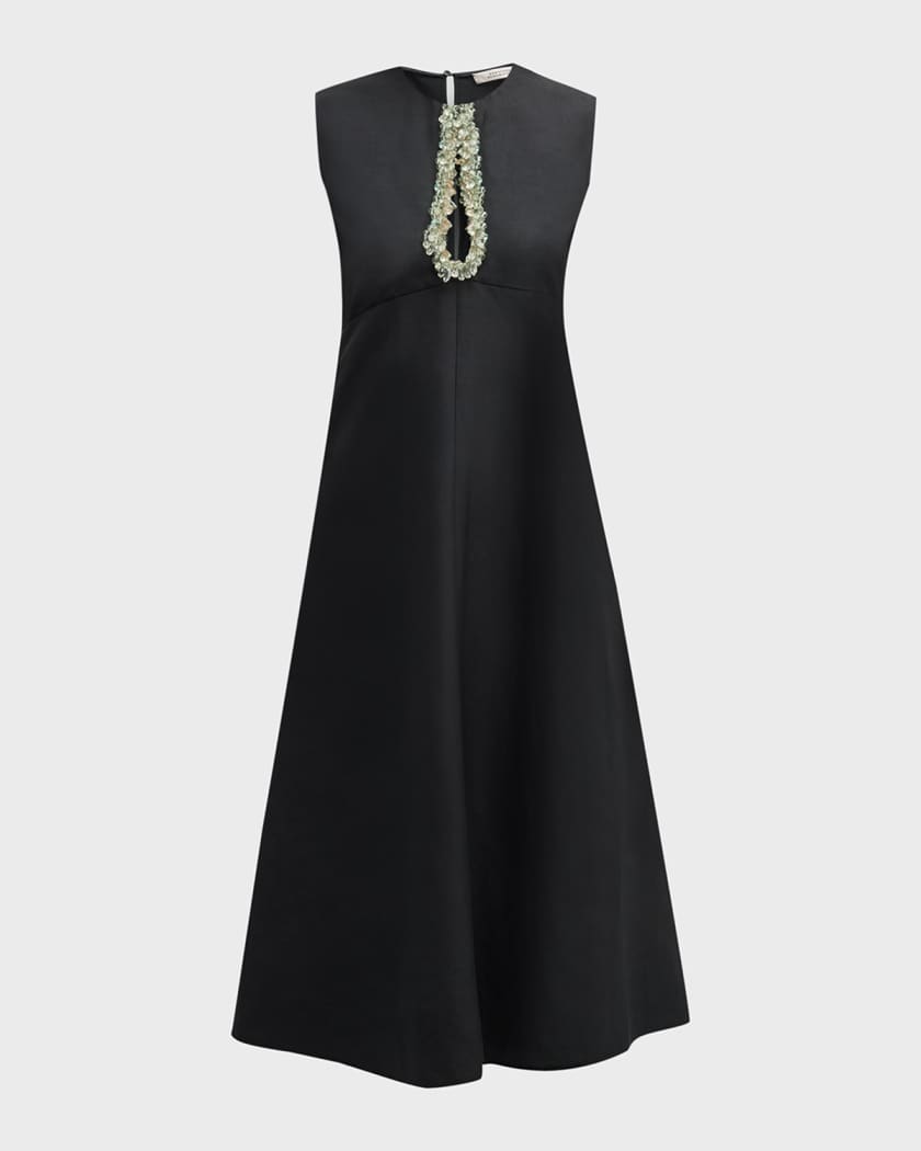 DOROTHEE SCHUMACHER Summer Cruise Beaded Cutout High Low Midi