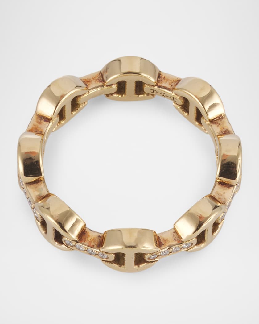 Hoorsenbuhs 18K Yellow Gold Dame Tri-Link Diamond Bridge Ring