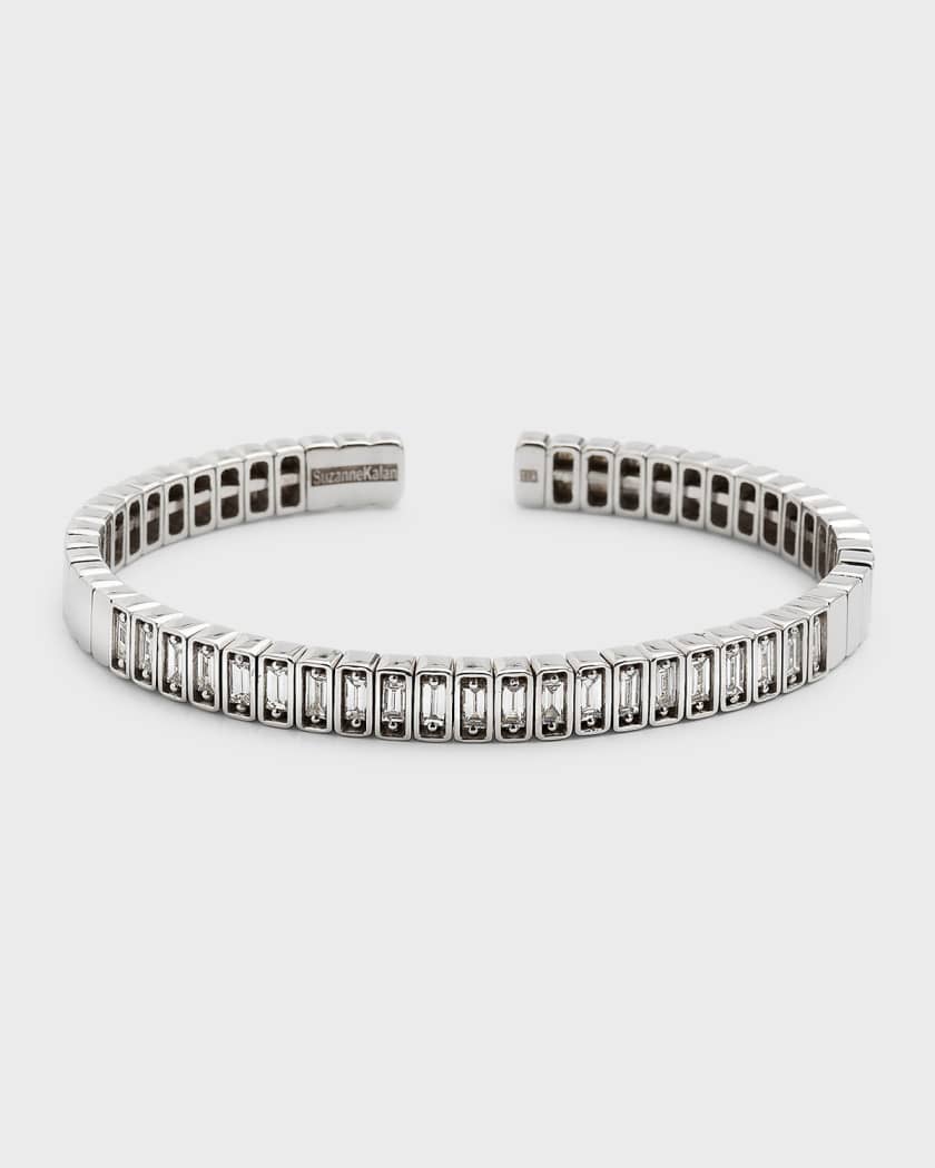 KALAN by Suzanne Kalan 18K White Gold Diamond Inlay Bangle