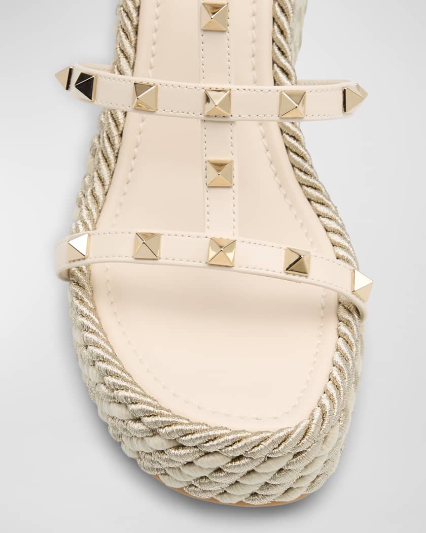 Rockstud Caged Wedge Espadrille Sandals