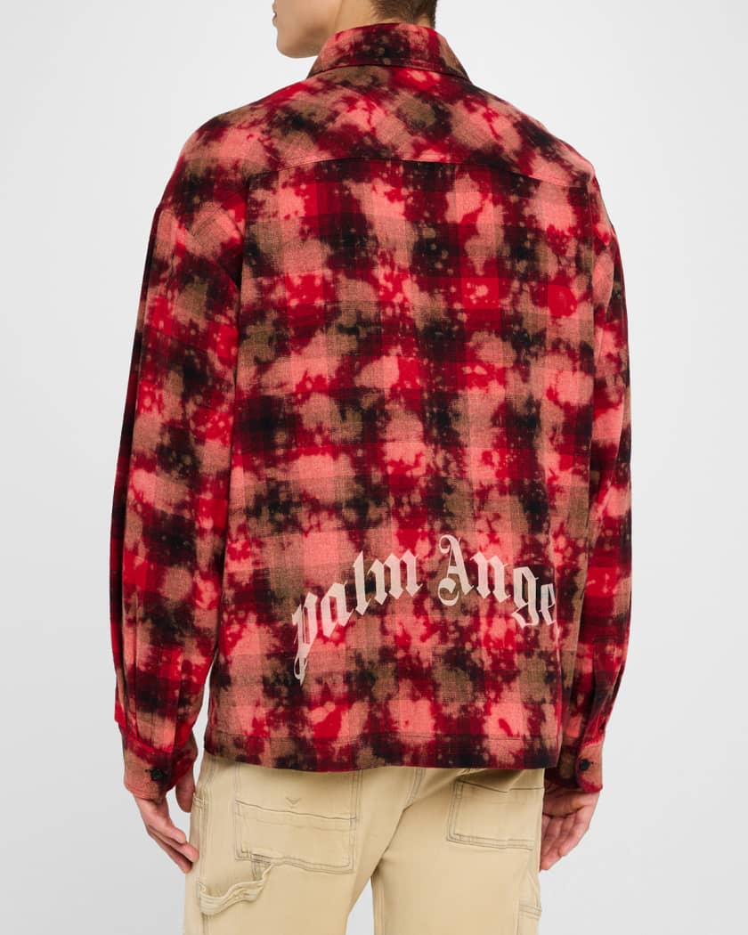 Men's Curved-Logo Check Sport Shirt