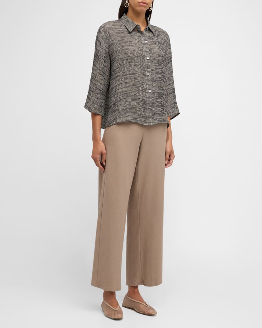 Eileen Fisher Cropped Washable Stretch Crepe Pants