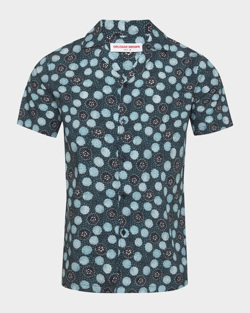 Orlebar Brown Hibbert floral-print shirt - Blue