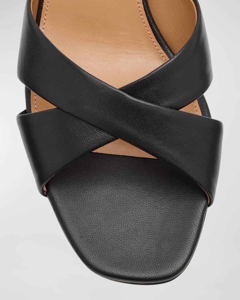 Leather Crisscross Mule Sandals