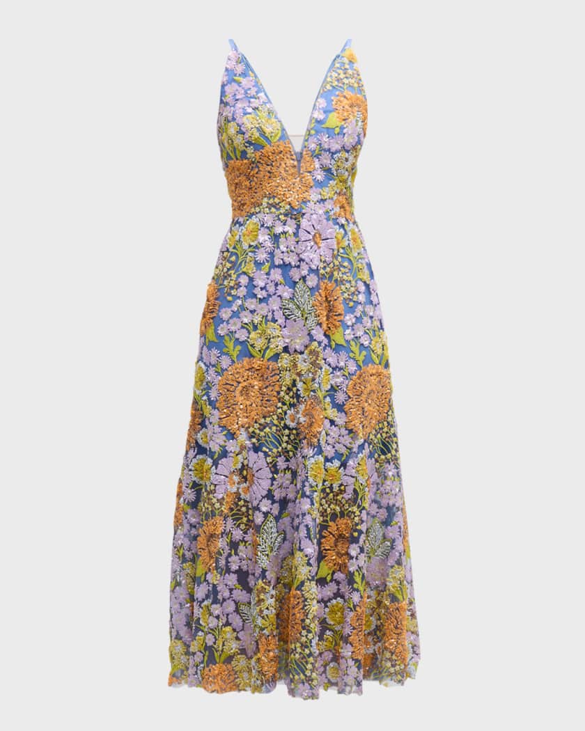 Premium Floral Sequin Shift Dress