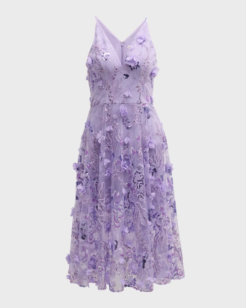 Dress the Population Black Label Audrey Sequin Floral Embroidered