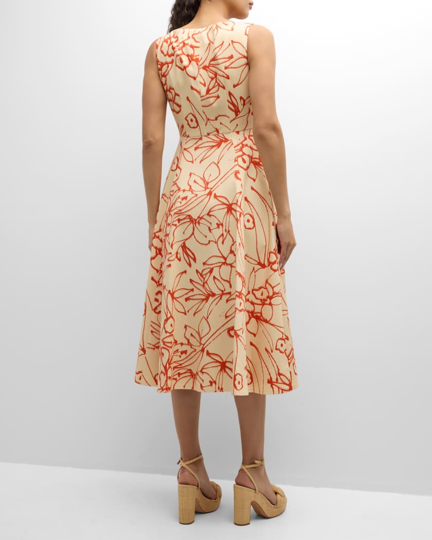 Alexis Vermeer Sleeveless Faux Wrap Midi Dress Neiman Marcus