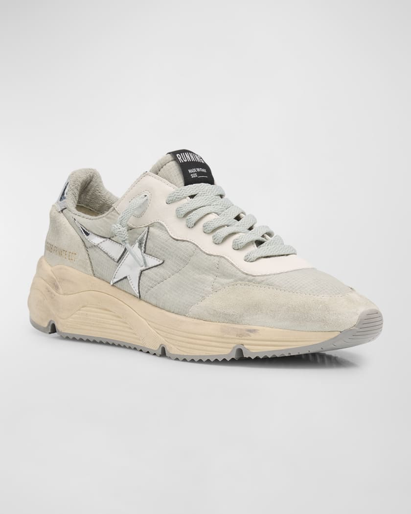 Men's Running Sole Nylon and Suede Runner Sneakers