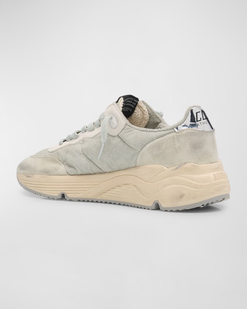 Men's Running Sole Nylon and Suede Runner Sneakers