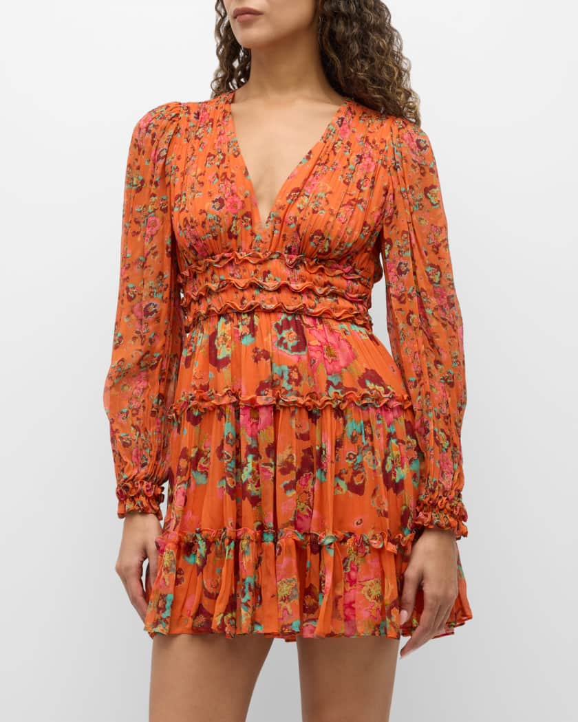 Ulla Johnson floral-print minidress - Orange