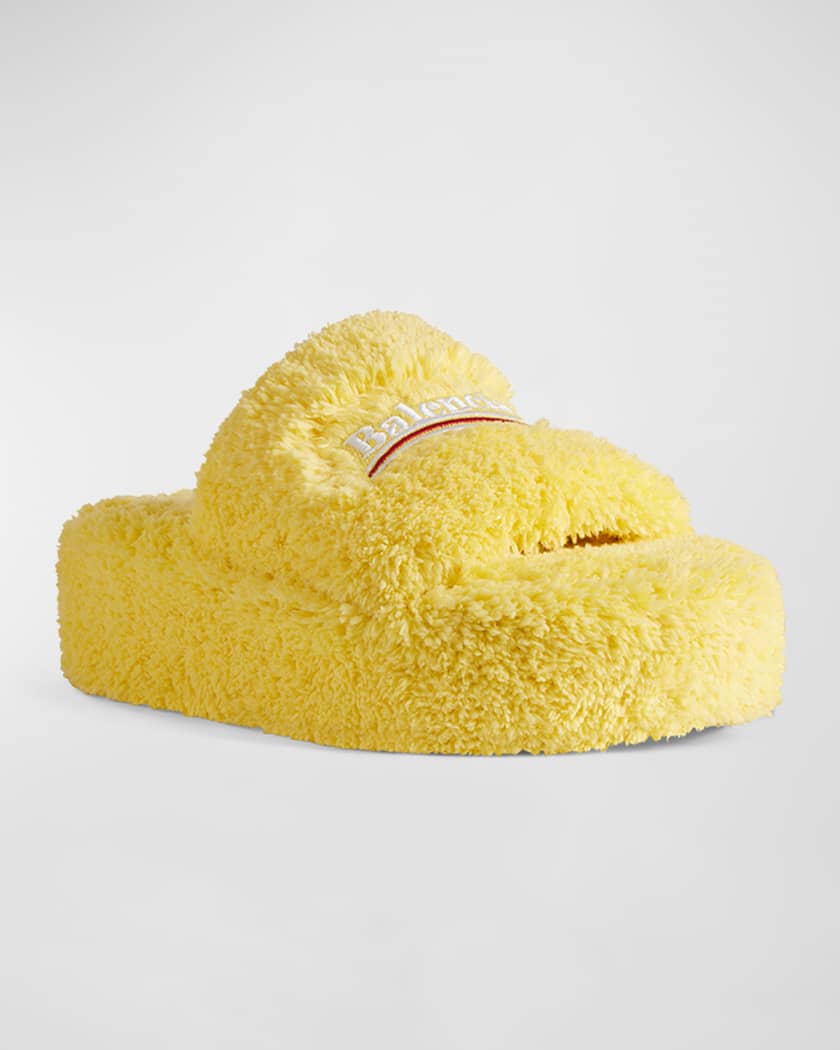 Shaggy Logo Slide Platform Sandals