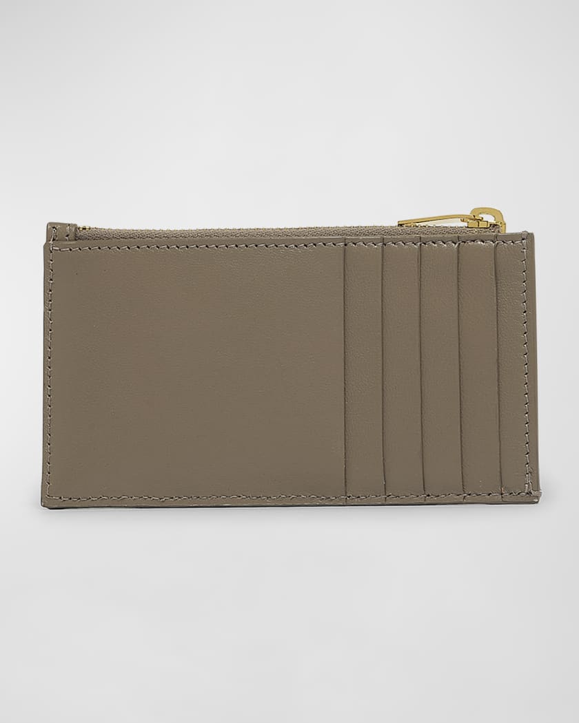 Small YSL Zip Card Case in Quilted Leather 