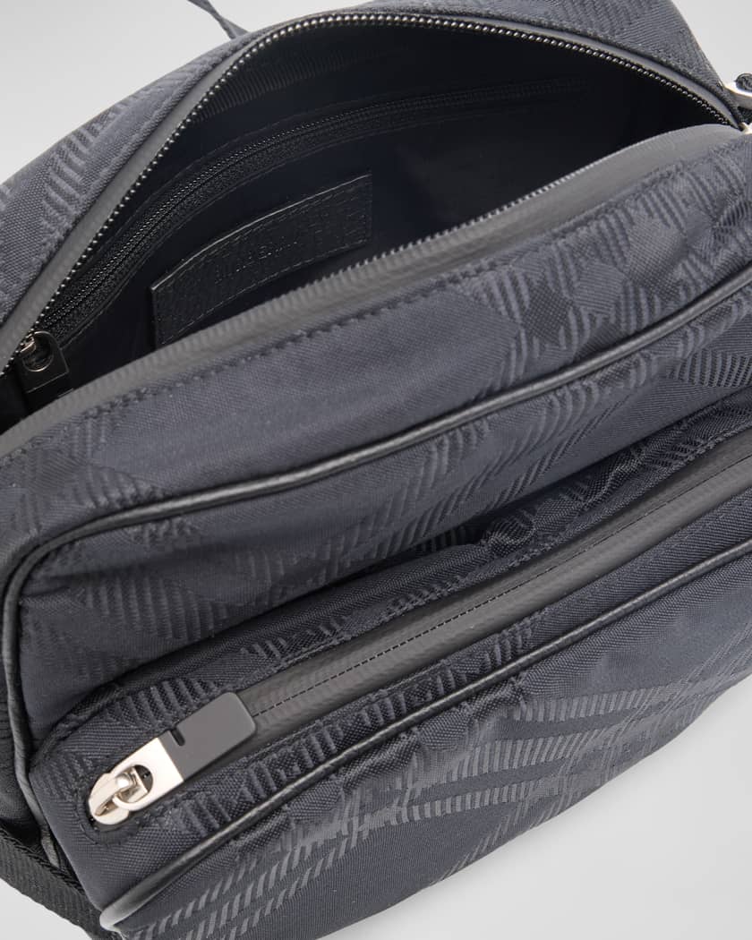 Men's Check Jacquard Crossbody Bag