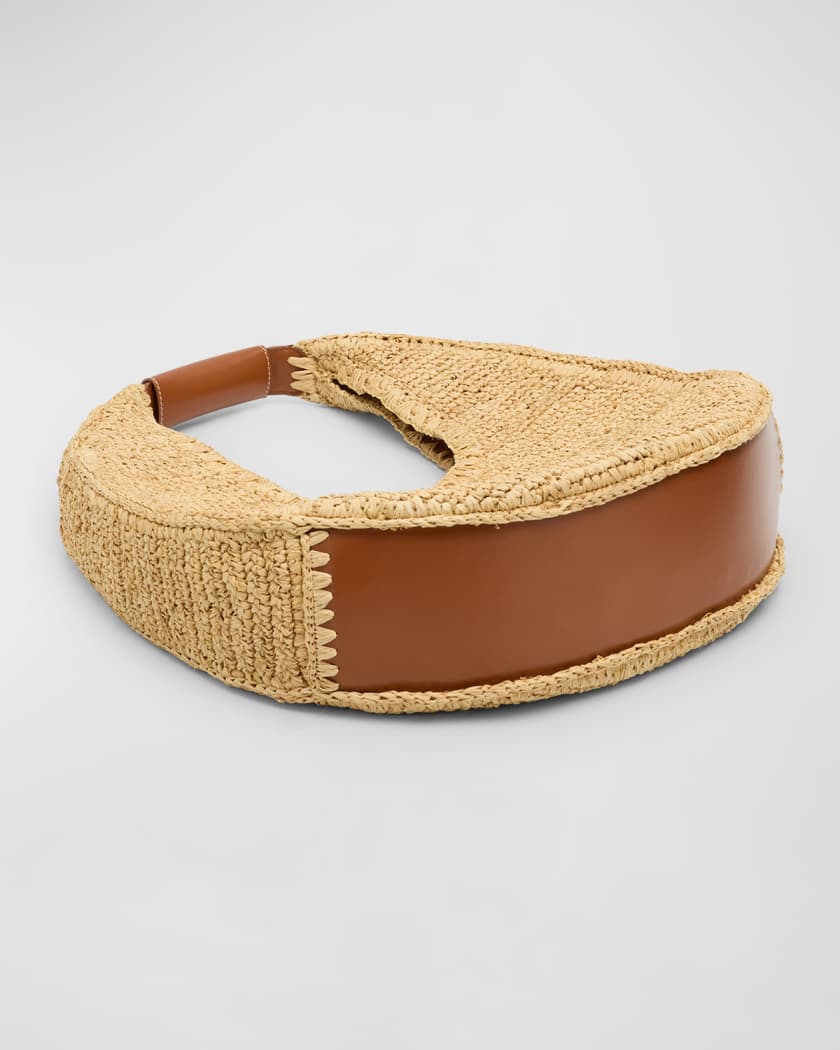 Large Moon Raffia Tote Bag