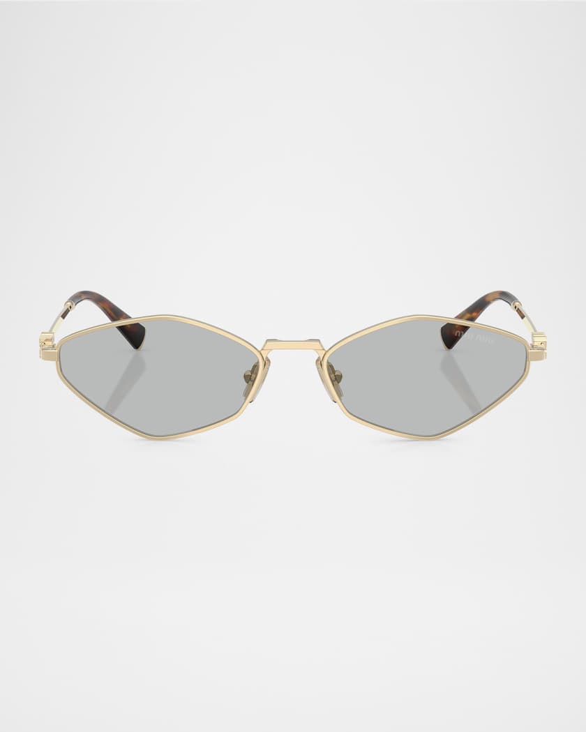 Miu Miu Metal Geometric Oval Sunglasses