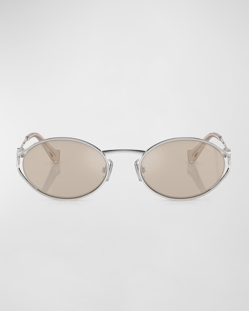 Logo Metal Oval Sunglasses 