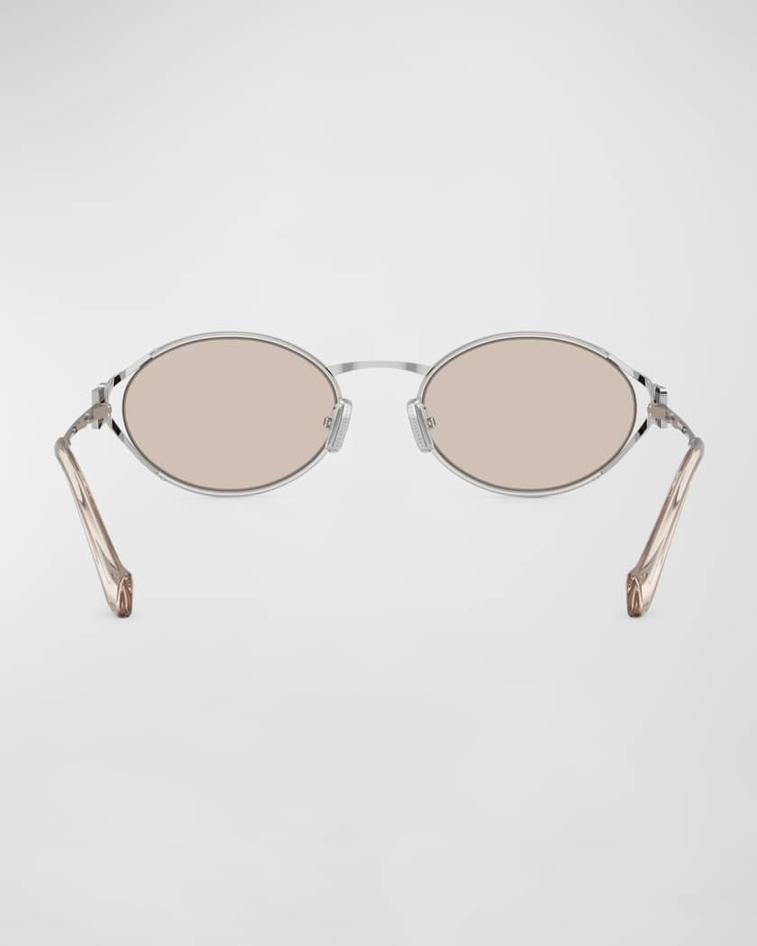 Logo Metal Oval Sunglasses 