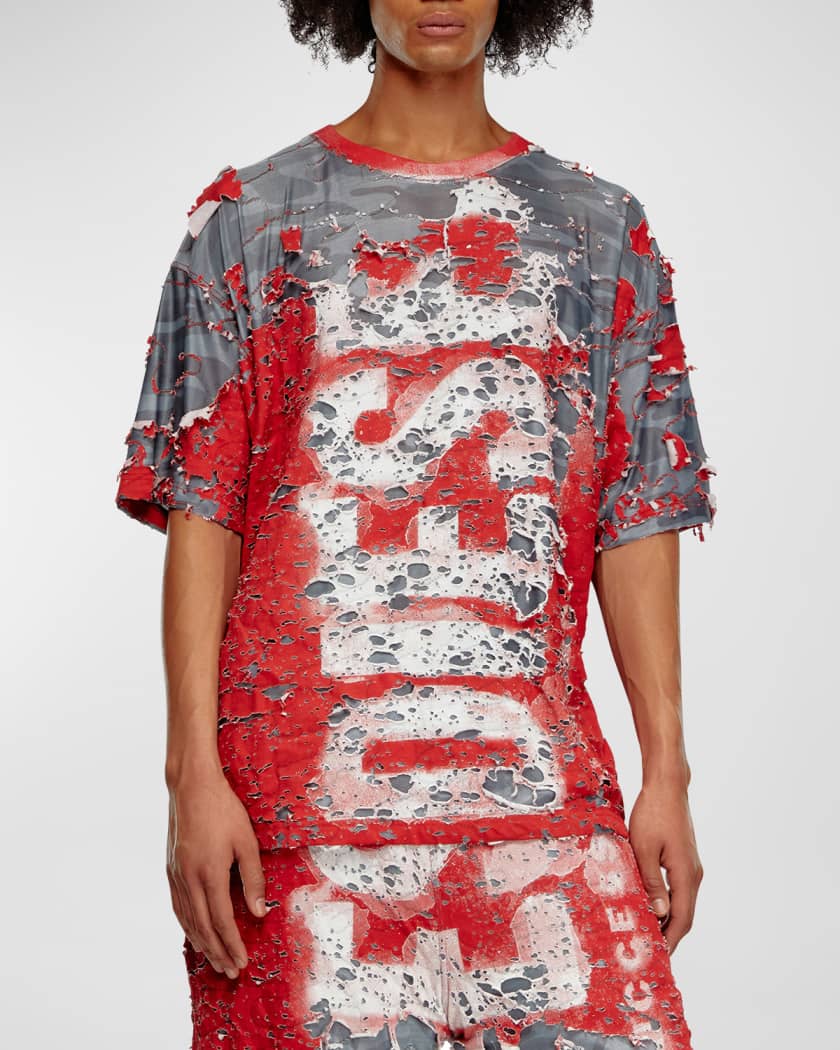 Men's T-Boxt-Peel Destroyed Logo T-Shirt