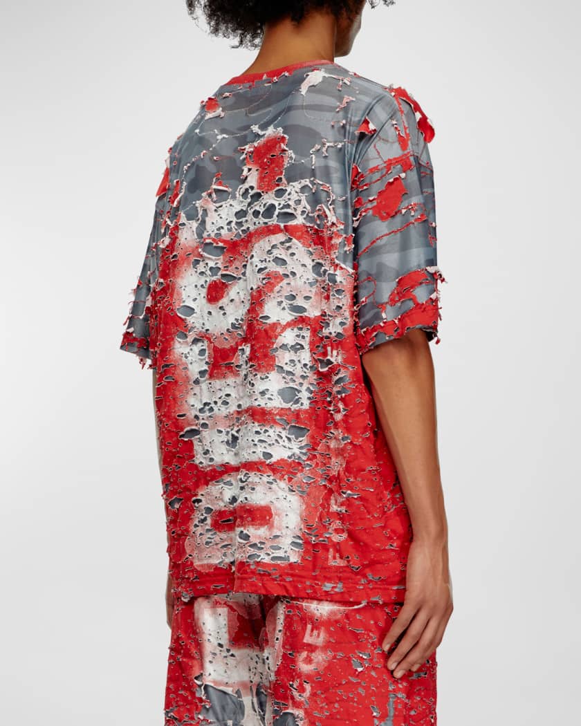 Men's T-Boxt-Peel Destroyed Logo T-Shirt