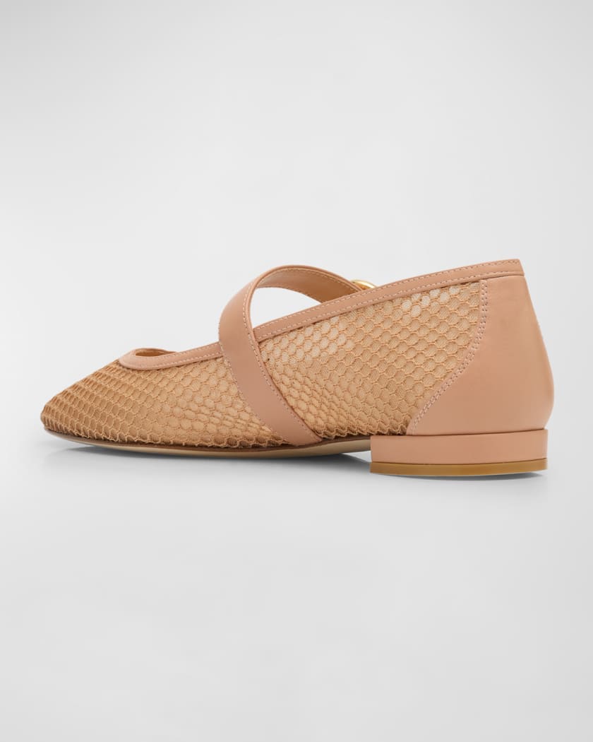 Arabella Mesh Mary Jane Ballerina Flats