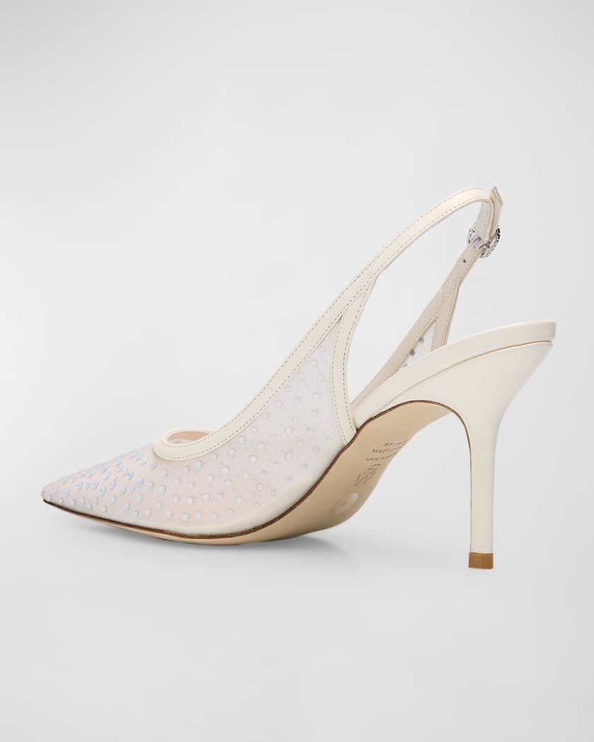 Emilia Crystal Mesh Slingback Pumps