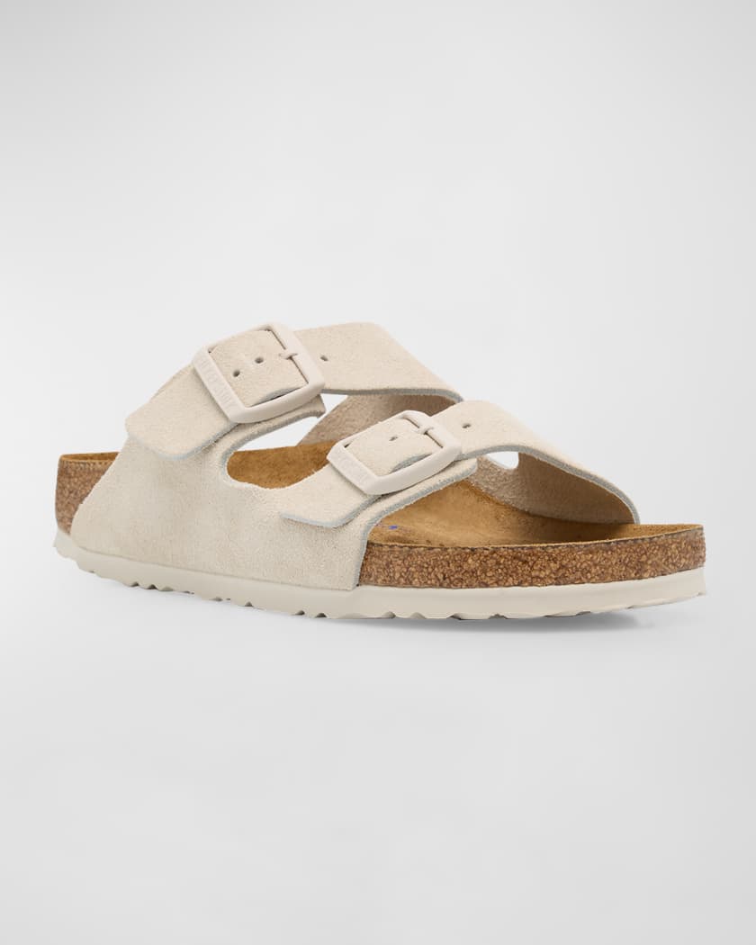 BIRKENSTOCK Arizona Suede Dual Buckle Slide Sandals Neiman Marcus