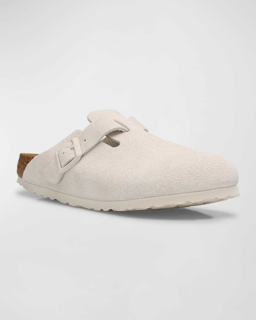 Boston Suede Buckle Slide Clogs