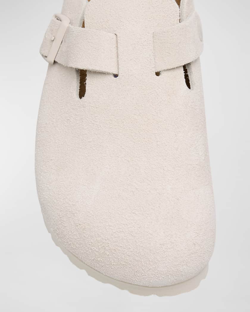 Boston Suede Buckle Slide Clogs