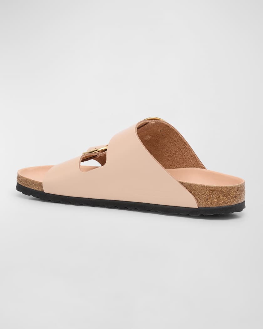 Arizona Leather Dual-Buckle Slide Sandals