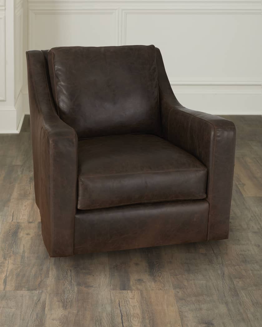Bernhardt Ventura Leather Swivel Chair Neiman Marcus