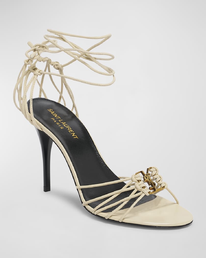 Babylone Strappy YSL Ankle-Tie Sandals