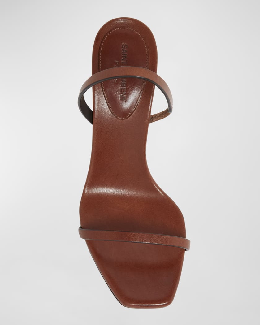 Opyum Leather YSL-Heel Slide Sandals