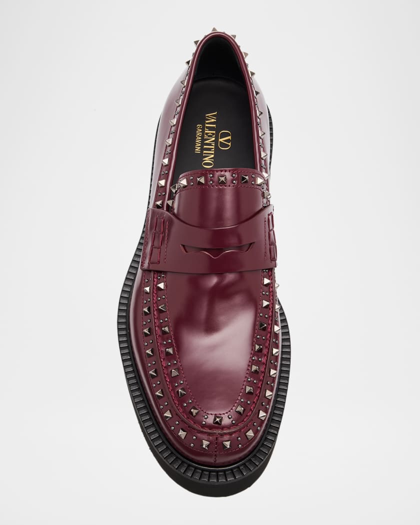 ドレスシューズ・革靴・ビジネスシューズ Valentino Garavani Gentleglam Loafers Valentino Garavani Men's Gentleglam Calfskin Penny Loafers