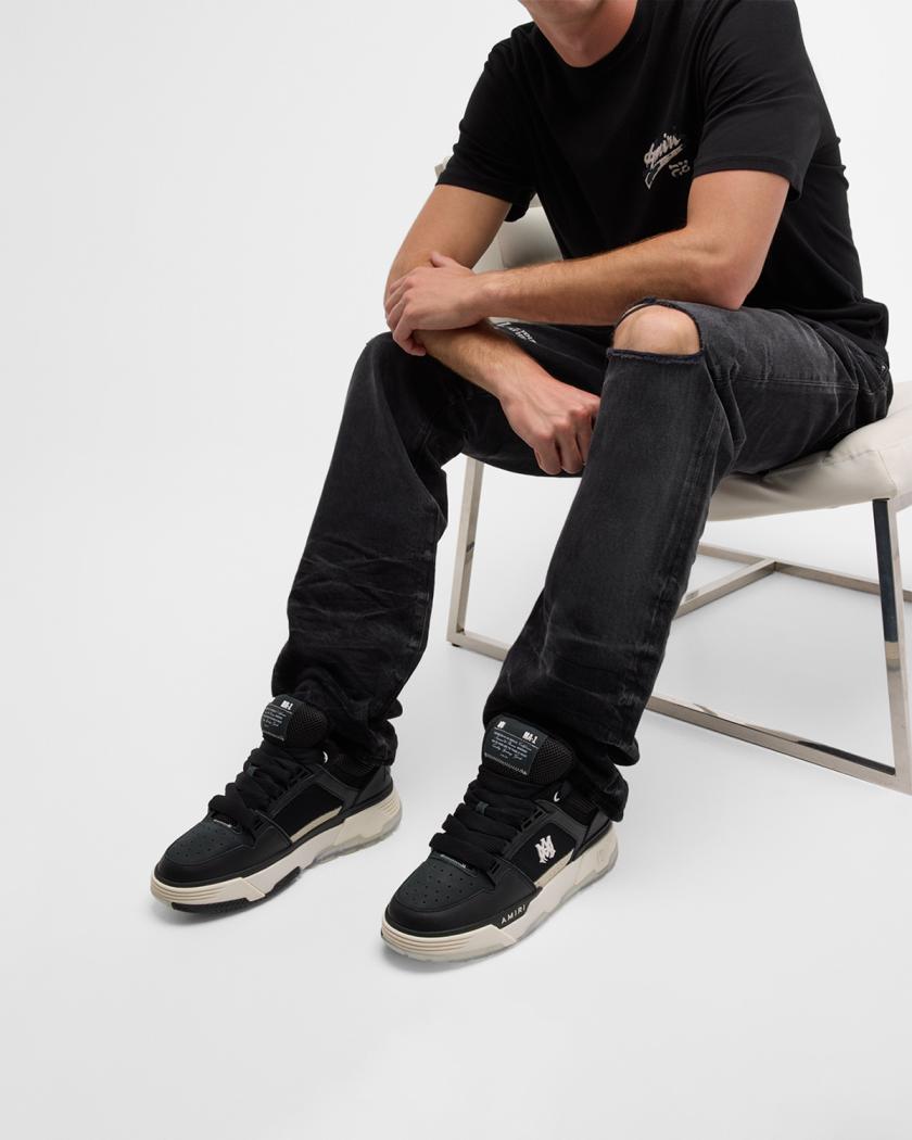 yzerr着用　AMIRI MA-1 スニーカー Men's MA-1 Leather & Mesh Low-Top Sneakers | Neiman Marcus