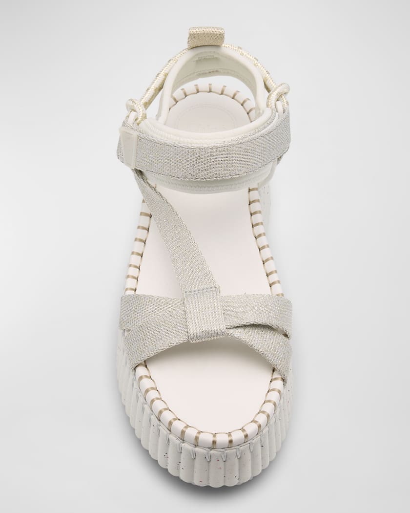 Chloé Purple amp; Tan Nama Platform Sandals
