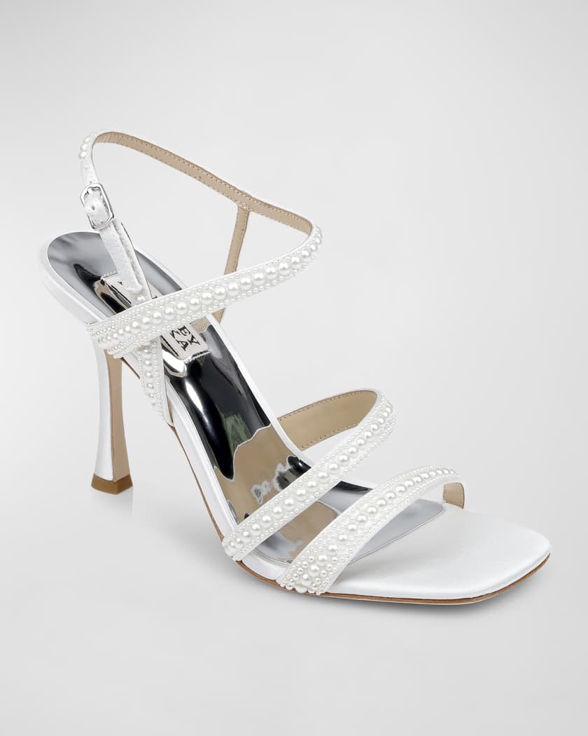Brynlee Pearly Silk Ankle-Strap Sandals