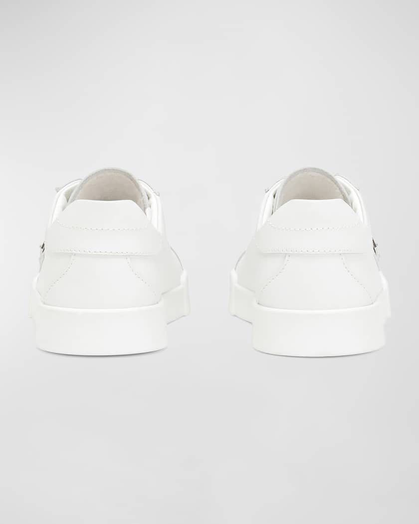  Kid's Logo Plaque Leather Sneakers, Toddlers/Kids