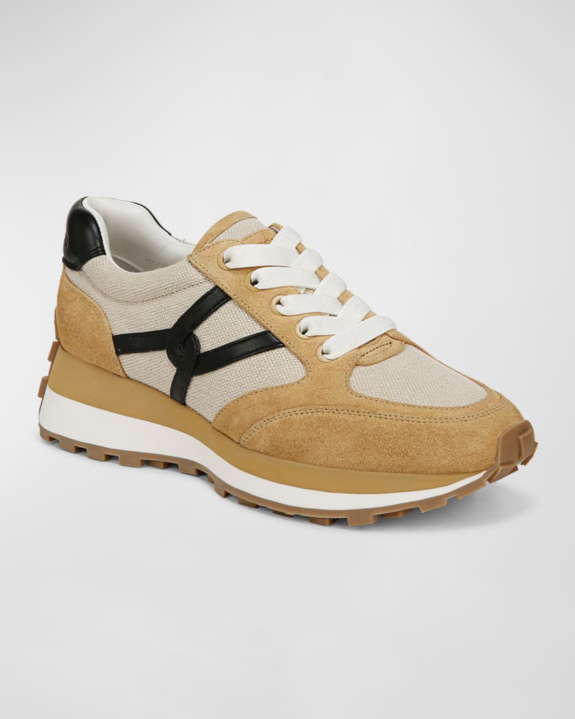 Valentina Mixed Leather Retro Sneakers