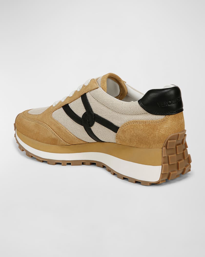 Valentina Mixed Leather Retro Sneakers