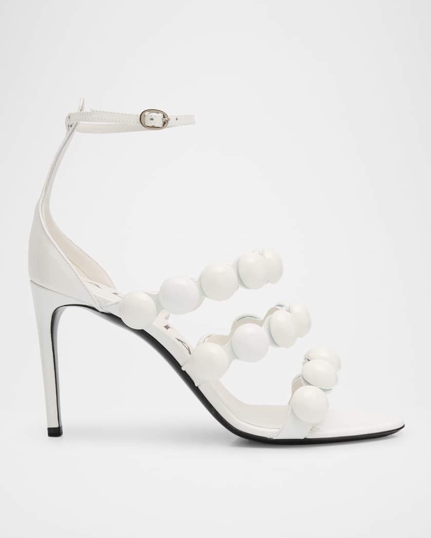 Patent Bubble Ankle Strap Sandals