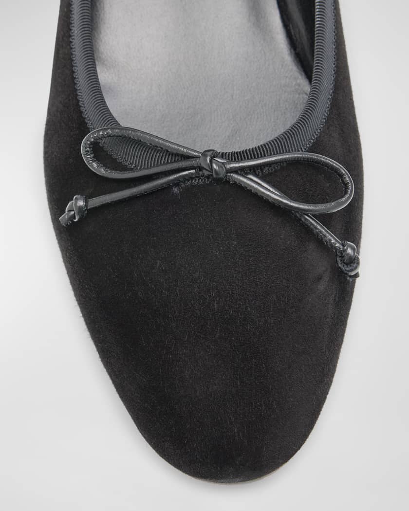 Sweetie Suede Bow Red Sole Ballerina Flats