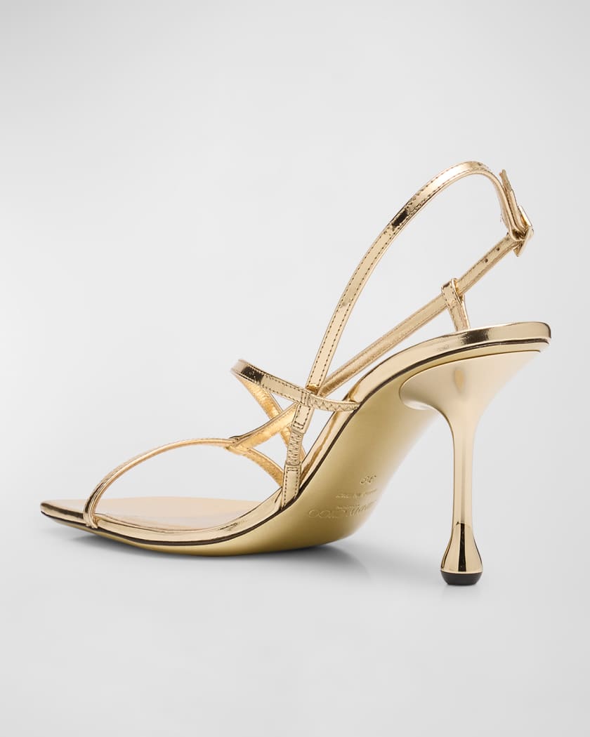 Jimmy Choo Azia metallic-effect sandals - Yellow