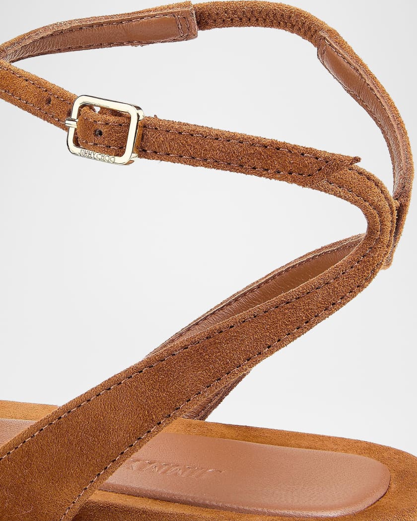 Jimmy Choo Ayla Suede Ankle-Strap Sandals | Neiman Marcus
