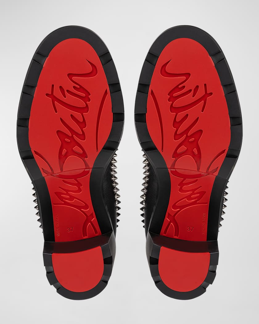 Spikes Leather Red Sole Chelsea Booties